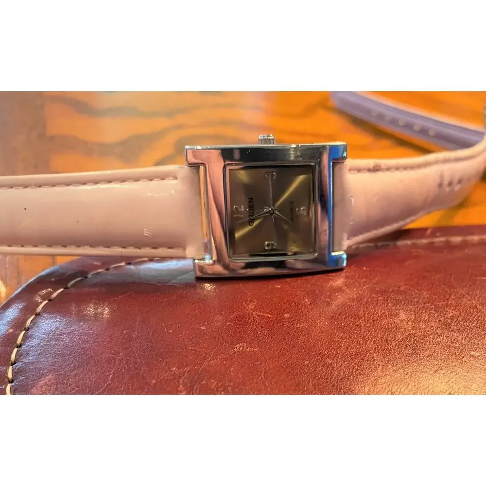 Women's 26mm silver Tone Gruen Watch, Lavender Face, Pink Band